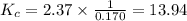 K_c=2.37\times \frac{1}{0.170}=13.94