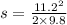 s=\frac{11.2^2}{2\times 9.8}