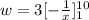 w =3[ -\frac{1}{x} ]^{10}_1