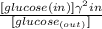 \frac{[glucose(in)] \gamma^2 in}{[glucose_{(out)}]}
