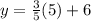 y=\frac{3}{5}(5)+6