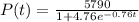 P(t) = \frac{5790}{1 + 4.76e^{-0.76t}}