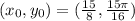 (x_0,y_0) = (\frac{15}{8}, \frac{15\pi }{16})