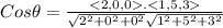 Cos \theta = \frac{.}{\sqrt{2^2+0^2+0^2}\sqrt{1^2+5^2+3^2}}