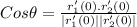 Cos \theta = \frac{r'_1(0).r'_2(0)}{|r'_1(0)||r'_2(0)|}