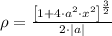 \rho = \frac{\left[1+4\cdot a^{2}\cdot x^{2}\right]^{\frac{3}{2} }}{2\cdot |a|}