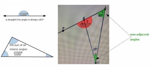 In the figure, ∠4 is an exterior angle to AUL (a) Explain why m∠4 is equal to the sum of the measure