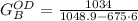 G_{B}^{O D}=\frac{1034}{1048.9-675 \cdot 6}