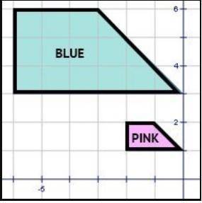 The pink trapezoid has been dilated to form the blue one. What factor was used to make the dilation?