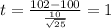 t=\frac{102-100}{\frac{10}{\sqrt{25}}}=1