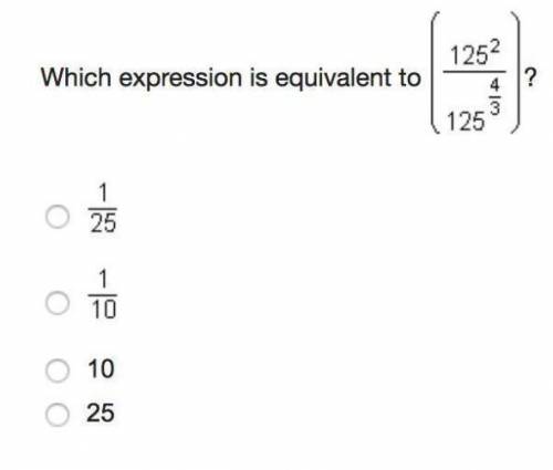 Which of the following is equivalent to (125^2/ 125^4/3)