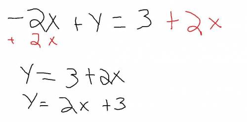 The line with slope 2 and y-intercept 3 has the equation -2x + y = 3. O True O False