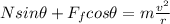 N sin \theta +F_f cos \theta = m \frac{v^2}{r}