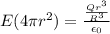 E(4 \pi r^{2})=\frac{\frac{ Q r^{3}}{R^{3}}}{\epsilon _{0}}