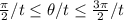 \frac{\pi}{2} / t \leq \theta / t \leq \frac{3\pi}{2} / t