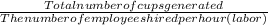 \frac{Total number of cups generated }{The number of employees hired per hour (labor)}