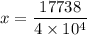 x=\dfrac{17738}{4\times10^{4}}