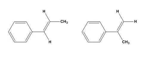 Draw the two constitutionally isomeric structures formed when iodobenzene and propene are subjected