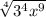 \sqrt[4]{3^4x^9}