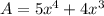 A=5x^4+4x^3