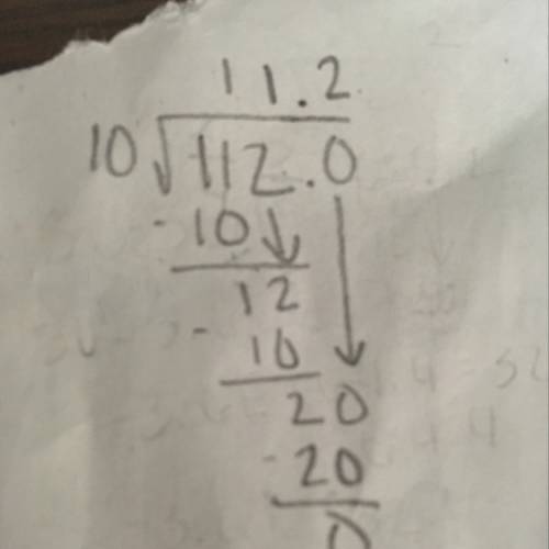 Long division 112 divided by 10  show working out