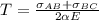T&=\frac{\sigma_{AB}+\sigma_{BC}}{2\alpha E}