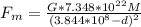 F_{m}  = \frac{G*7.348 * 10^{22} M }{(3.844 * 10^{8} - d) ^{2} }