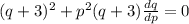 (q+3)^2 +p^2(q+3)\frac{dq}{dp}=0
