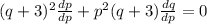 (q+3)^2\frac{dp}{dp} +p^2(q+3)\frac{dq}{dp}=0