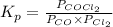 K_p=\frac{P_{COCl_2}}{P_{CO}\times P_{Cl_2}}