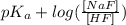 pK_{a} + log (\frac{[NaF]}{[HF]})