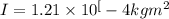 I = 1.21 \times 10^[-4} kg m^2
