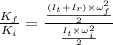 \frac{K_f}{K_i} =\frac{\frac{(I_t+I_r)\times \omega_f^2}{2} }{\frac{I_t\times \omega_i^2}{2} }