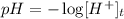pH=-\log[H^+]_t