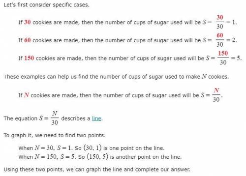 Problem PageQuestion A cookie company uses one cup of sugar for every 30 cookies it makes. Let S rep