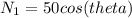 N_{1} =50cos(theta)