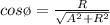 cos \o = \frac{R}{\sqrt{A^2 +R^2} }