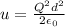 u = \frac{Q^2d^2}{2\epsilon_0}
