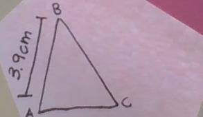 Draw triangle ABC where  AB has a lenth of 3.9cm
