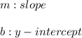 m:slope \\ \\ b:y-intercept