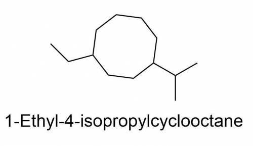 What would be the bond line notation for 1-Ethyl-4-isopropylcyclooctane?