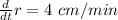 \frac{d}{dt}r=4 \ cm/min