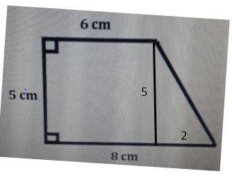 Find the area of the trapezoid by decomposing it into other shapes plzz help i will give brainy boar