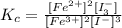 K_c=\frac{[Fe^{2+}]^2[I_3^{-}]}{[Fe^{3+}]^2[I^-]^3}