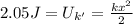 2.05J=U_{k'}=\frac{kx^{2}}{2}