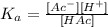 K_a=\frac{[Ac^-][H^+]}{[HAc]}