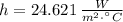 h = 24.621\,\frac{W}{m^{2}\cdot ^{\textdegree}C}