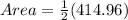 {Area}=\frac{1}{2}(414.96)