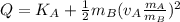 Q=K_A+\frac{1}{2}m_B(v_A \frac{m_A}{m_B})^2