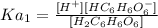Ka_1=\frac{[H^+][HC_6H_6O_6^{-}]}{[H_2C_6H_6O_6]}